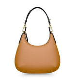 Indochine Orange Small Leather Curved Shoulder Bag - Textured Bubble Leather - Handmade in England - Robust Solid - Handbag